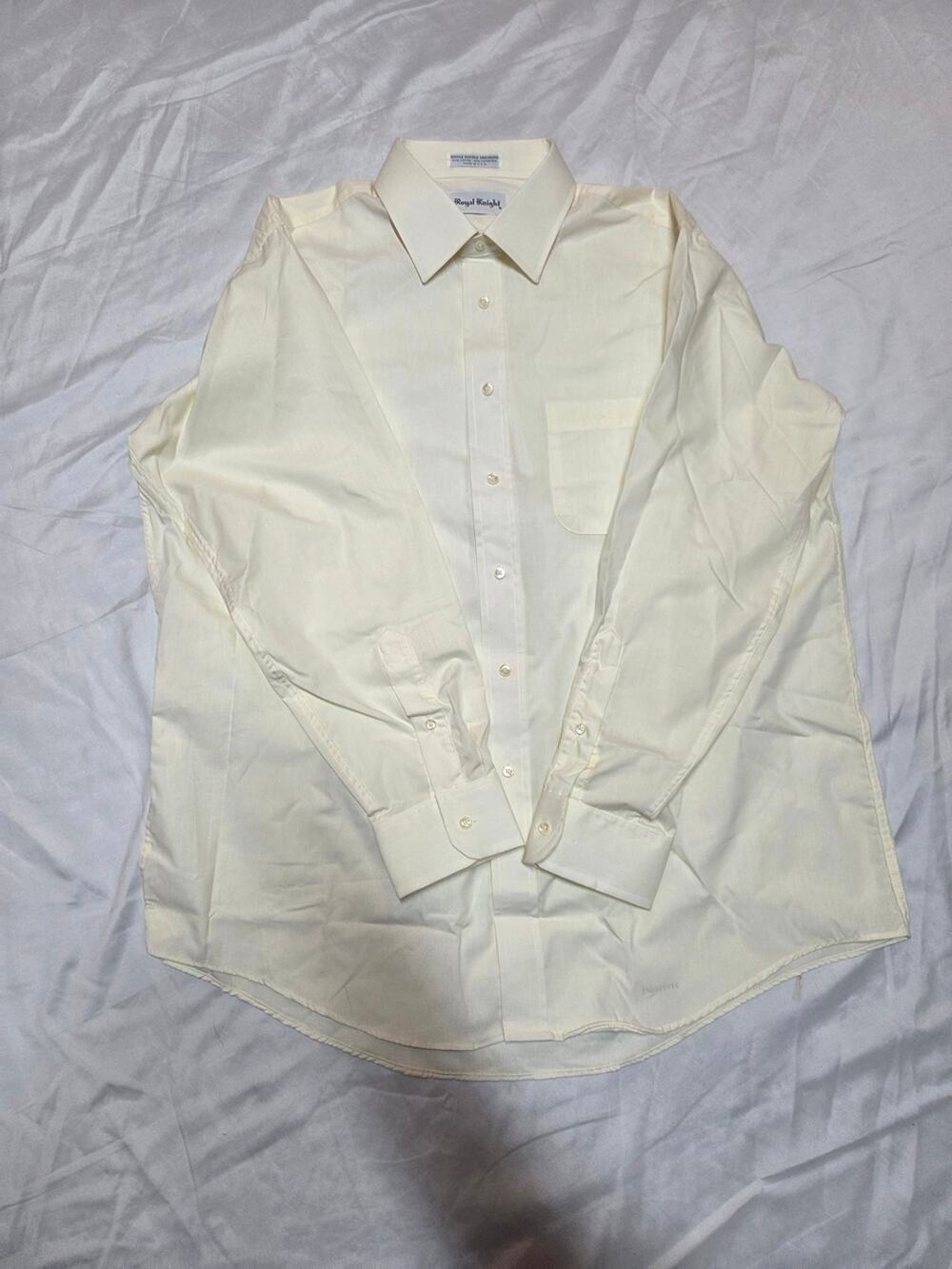 Men's Long-Sleeve Dress Shirt in Cream by Royal Knight 17-34